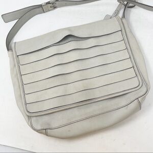 COLE HAAN MARIA SHARAPOVA Women’s Gray Cross Body Flap Front Leather Bag Purse